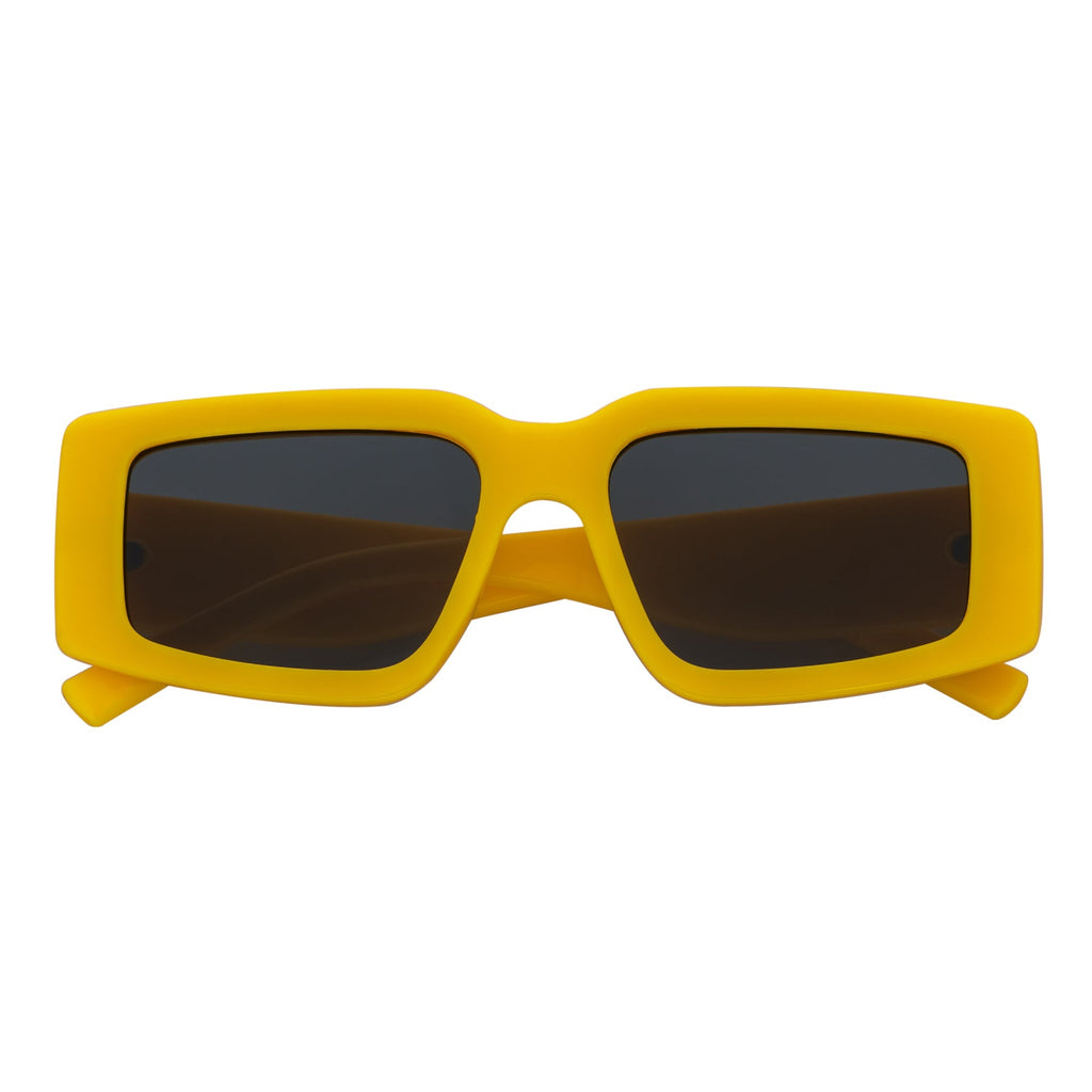 NOVA - Thick Rectangle Sunglasses Yellow Smoke