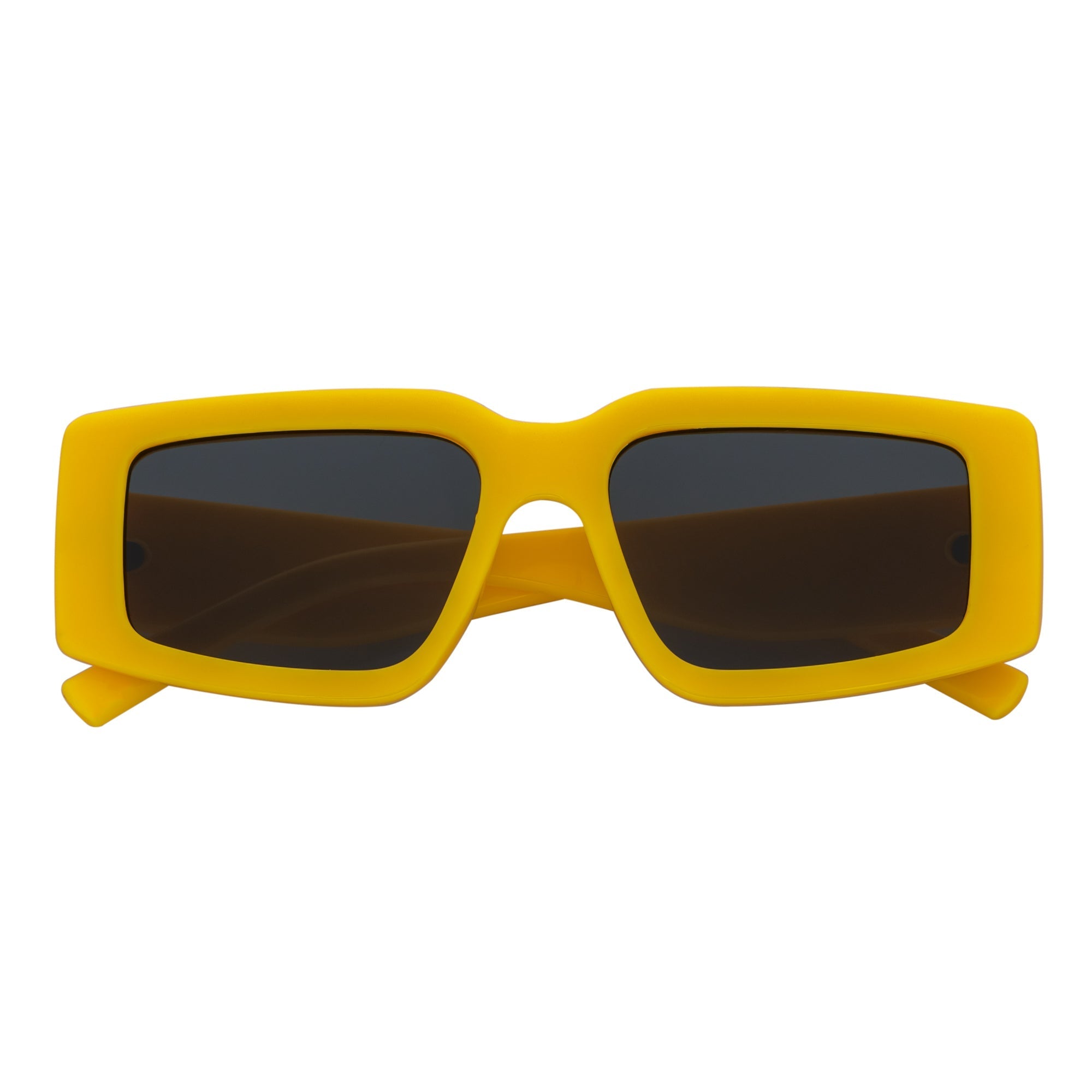 NOVA - Thick Rectangle Sunglasses Yellow Smoke