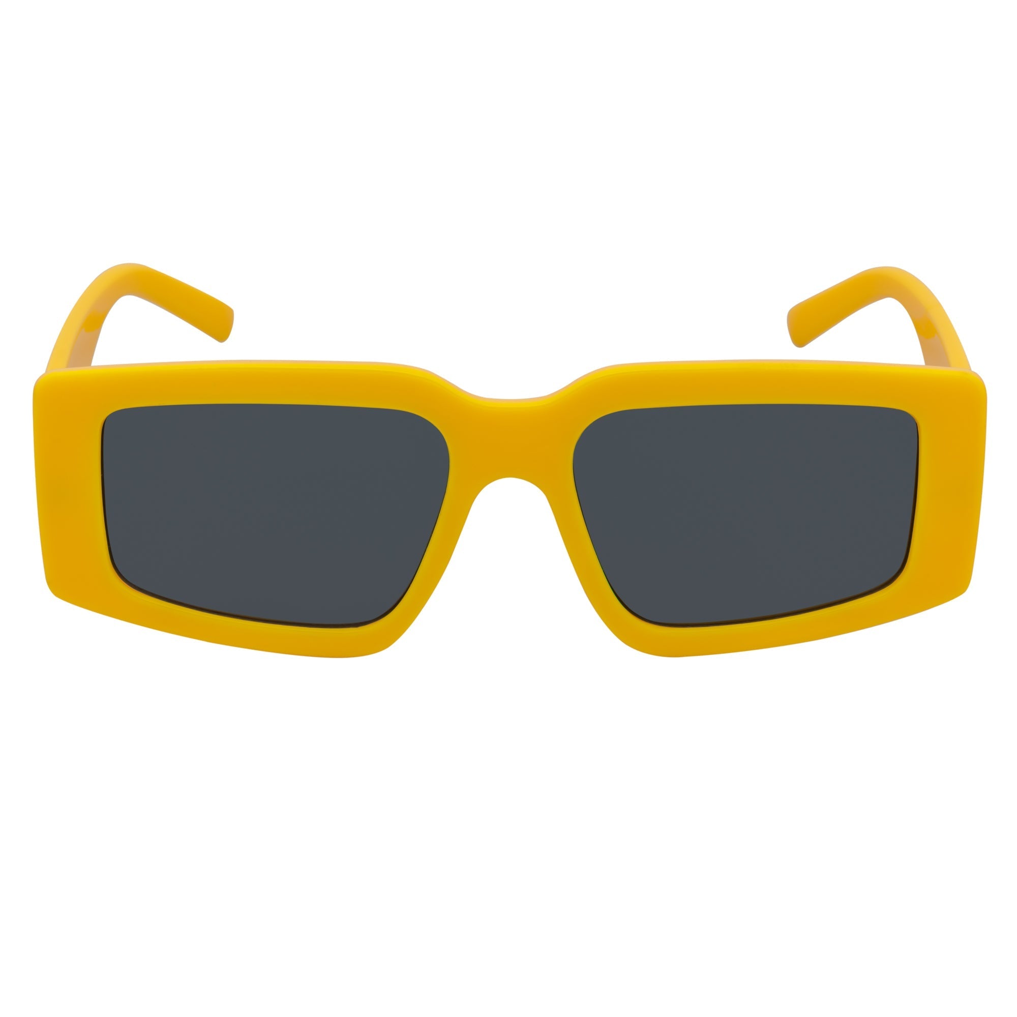 NOVA - Thick Rectangle Sunglasses Yellow Smoke