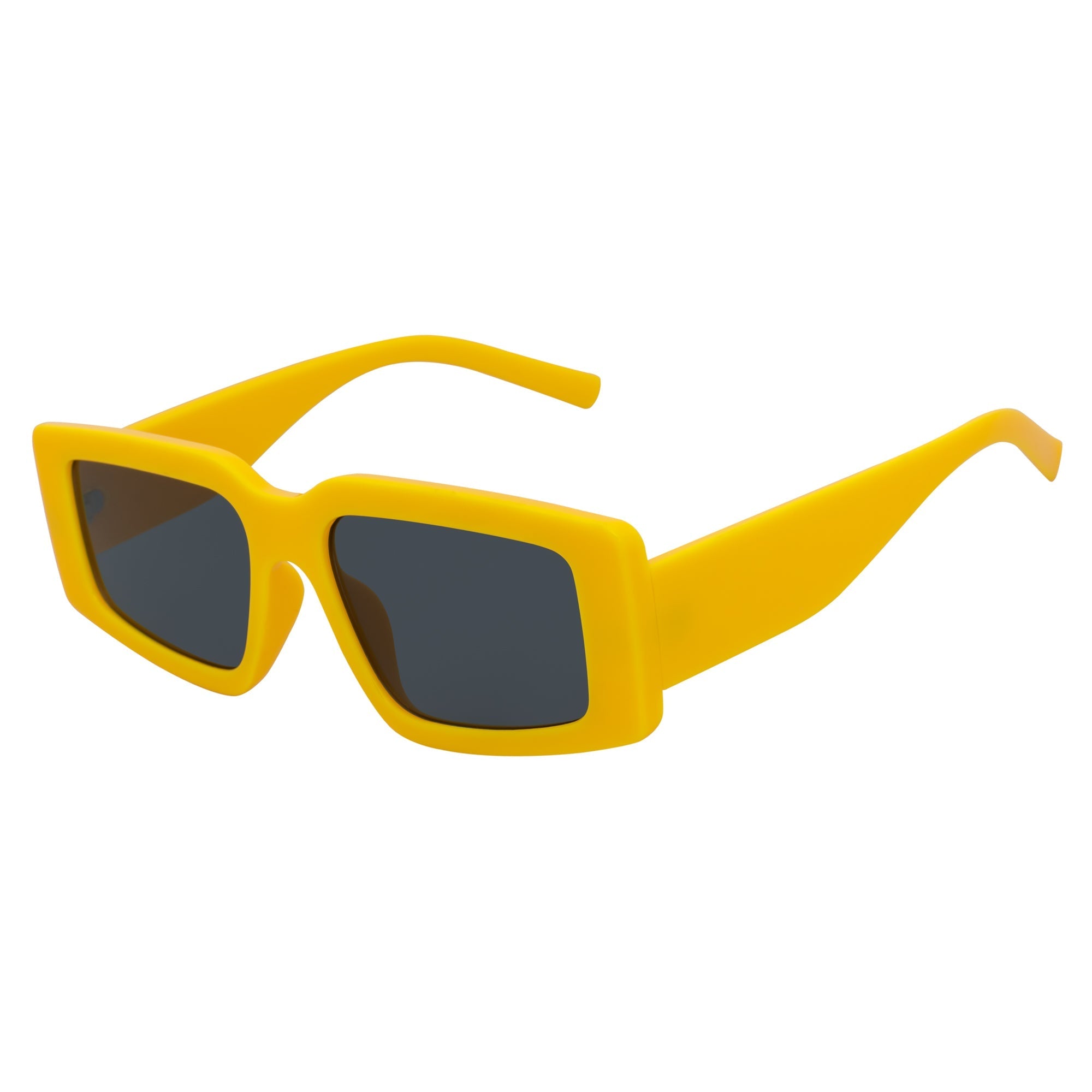 NOVA - Thick Rectangle Sunglasses Yellow Smoke