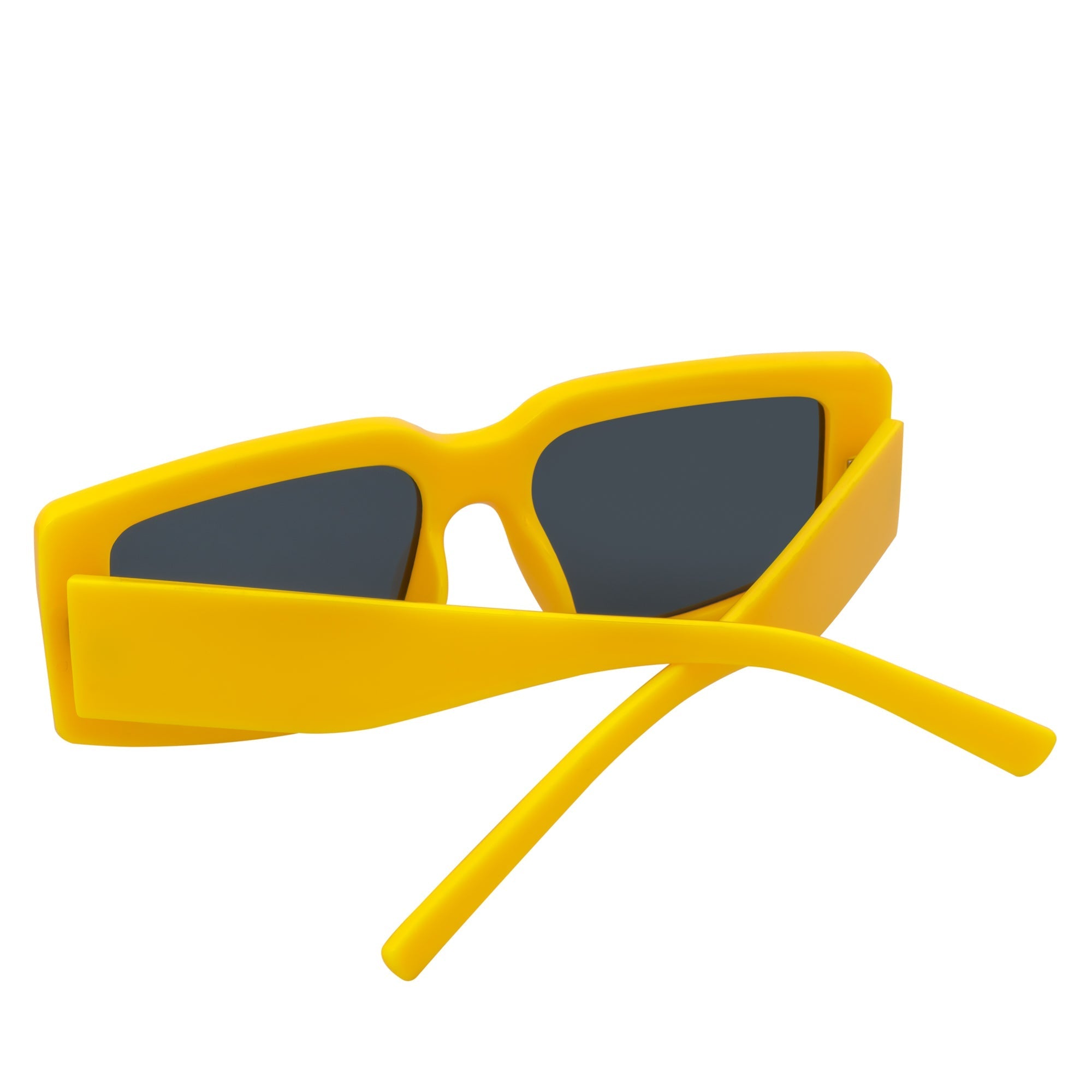 NOVA - Thick Rectangle Sunglasses Yellow Smoke