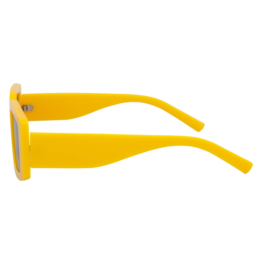 NOVA - Thick Rectangle Sunglasses Yellow Smoke