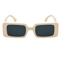 PLAZA - Small Rectangle Sunglasses Creme Smoke